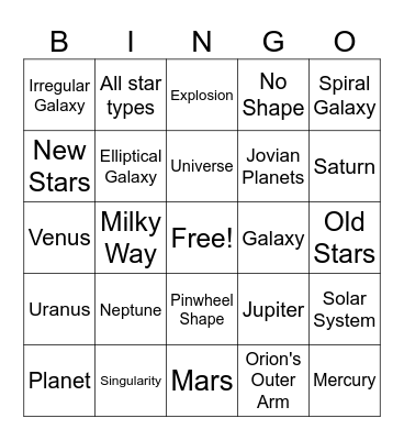 Unit 2 Vocabulary Bingo Card