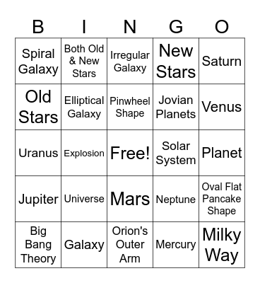 Unit 2 Vocabulary Bingo Card