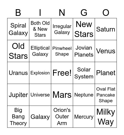 Unit 2 Vocabulary Bingo Card