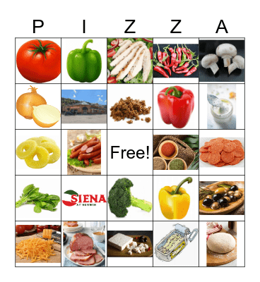 Pizza Bingo Card