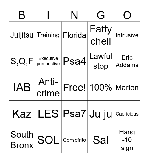 Finest unfiltered bingo Card