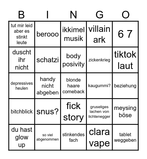 2fsb bingo Card