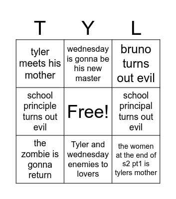 WEDNESDAY BINGO PT 2 Bingo Card