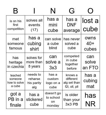Find someone who ... Bingo Card