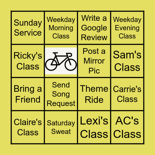 SKYCYCLE BINGO Card
