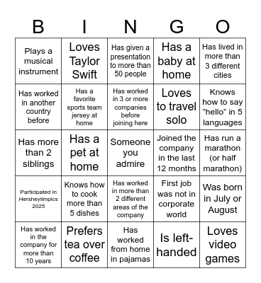 FINANCE DELIVERY TEAM-HBP Bingo Card