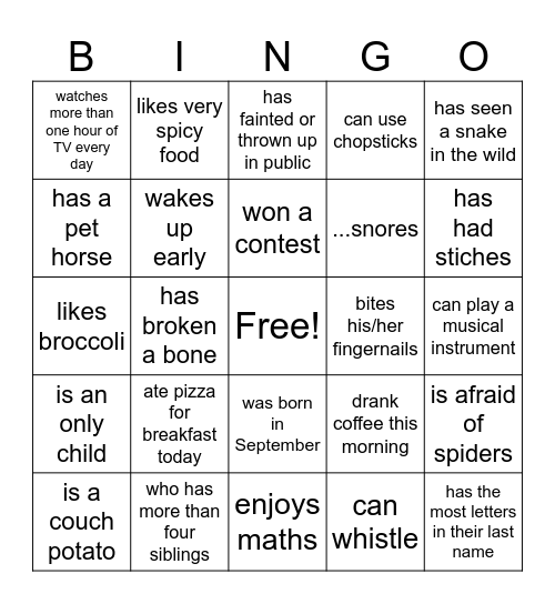 Find Someone Who... Bingo Card