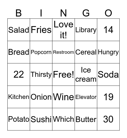 ASL Bingo Card