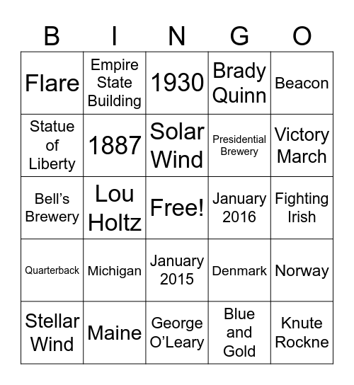 Mystery Bus Bingo Card