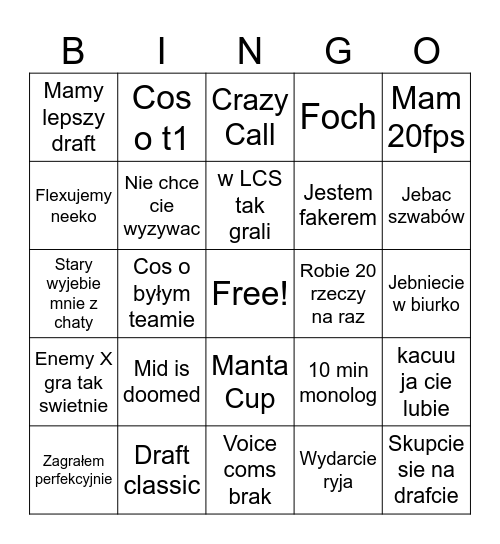 Domino Bingo Card