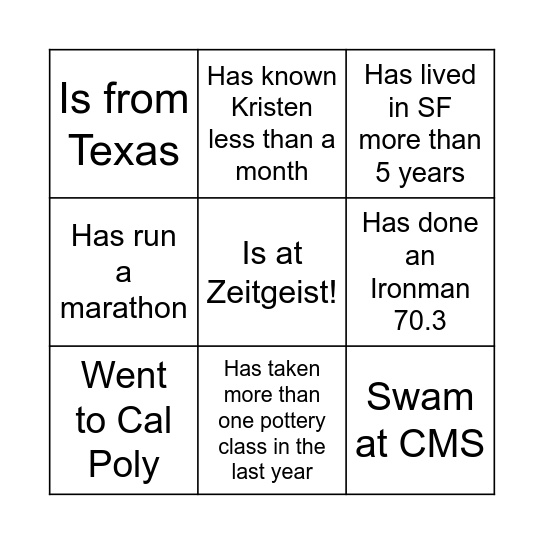 Targeted Bingo™️ Bingo Card