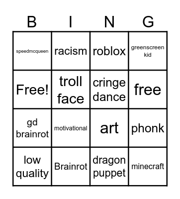yt shorts Bingo Card