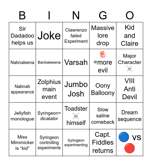 GOBB 8 Bingo Card