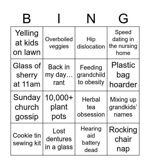 Eternal Youth? Nah, Eternal Bingo Card