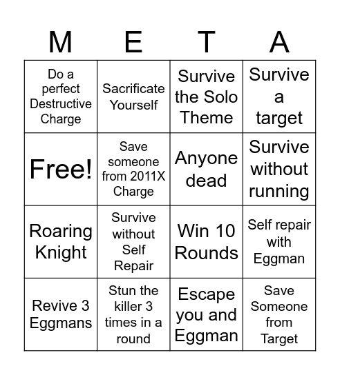 Metal Sonic OM Bingo Card