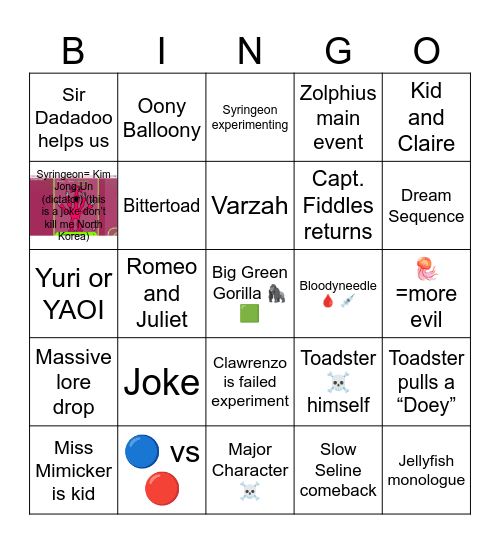 Garten of Banban 8 Bingo!! Bingo Card
