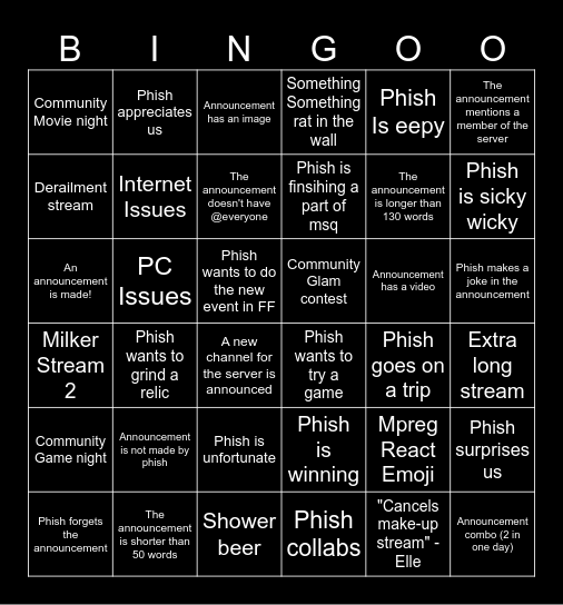 The Marvelous #announcement Bingo Board Bingo Card