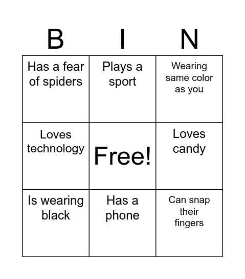 Tech + Fun Bingo Card