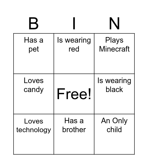 Tech + Fun Bingo Card