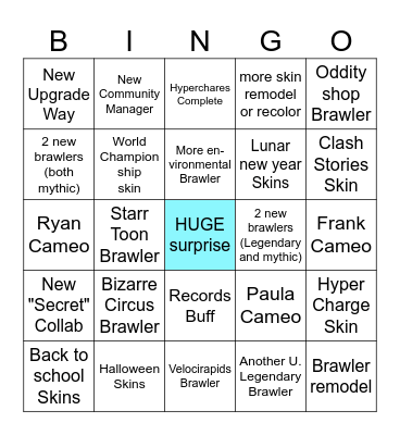 Brawl Talk Bingo (Cancelled) Bingo Card