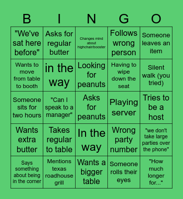 Bingo 1 Bingo Card