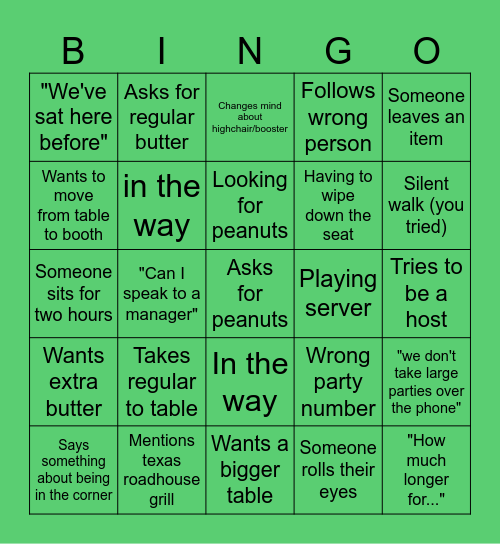 Bingo 1 Bingo Card