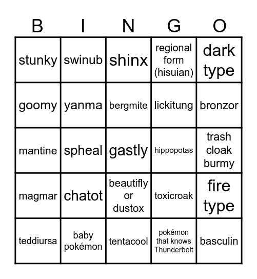 Legends Arceus BINGO! v2 Bingo Card