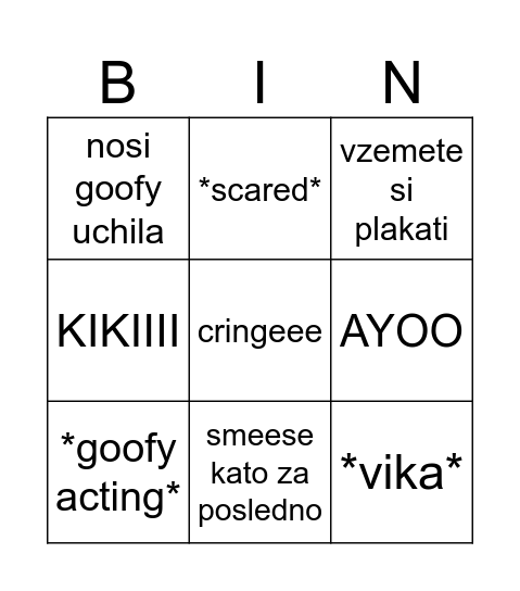 kri60oo Bingo Card