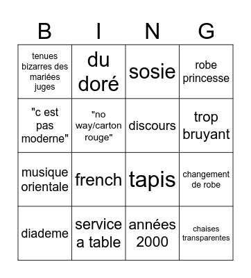 SHERA TATI Bingo Card