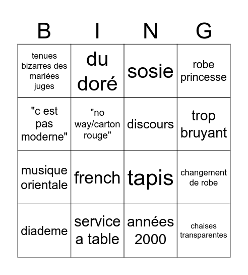 SHERA TATI Bingo Card