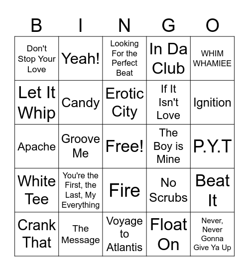 GKD Music Bingo Card