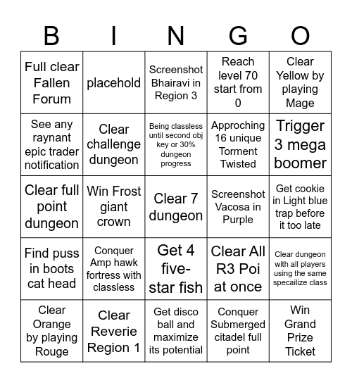 Monumenta Bingo Challenge Card [3] Bingo Card