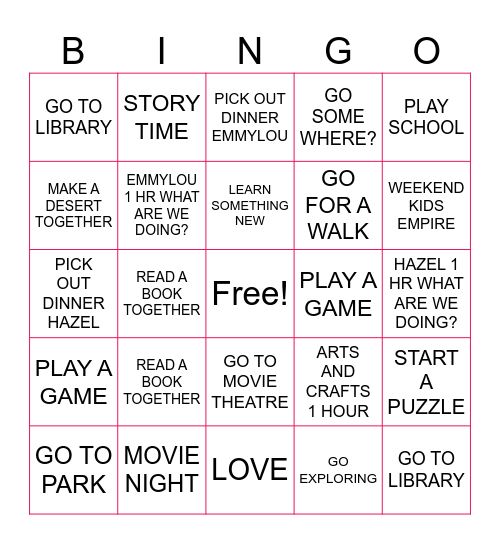 JUST THE 3 OF US <3 Bingo Card