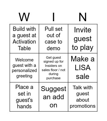 System of Service Bingo! Bingo Card