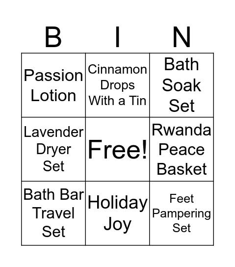 Holiday Products! Bingo Card