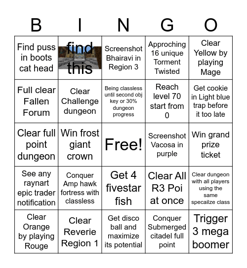 Monumenta Bingo Challenge [3] Bingo Card