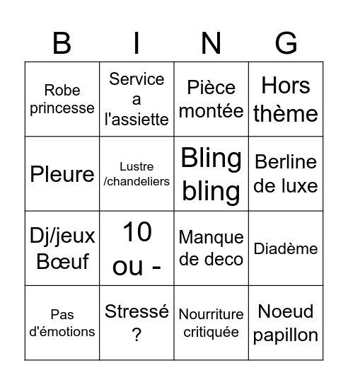 Sans Élodie Bingo Card