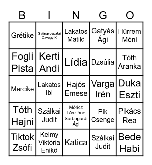 Pikács halál bingo Card