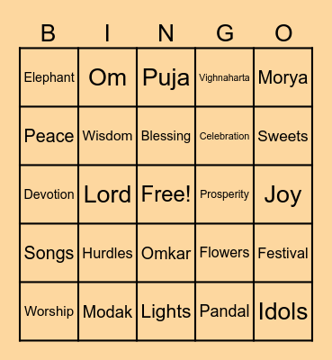 Ganesha Bingo! Bingo Card