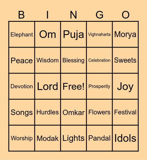 Ganesha Bingo! Bingo Card