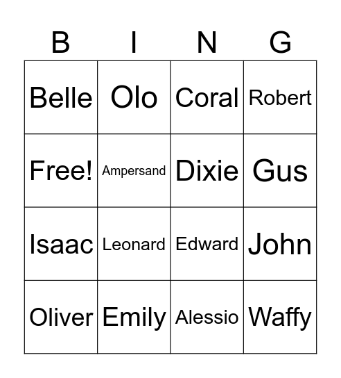 The MouseHeadz Bingo Card