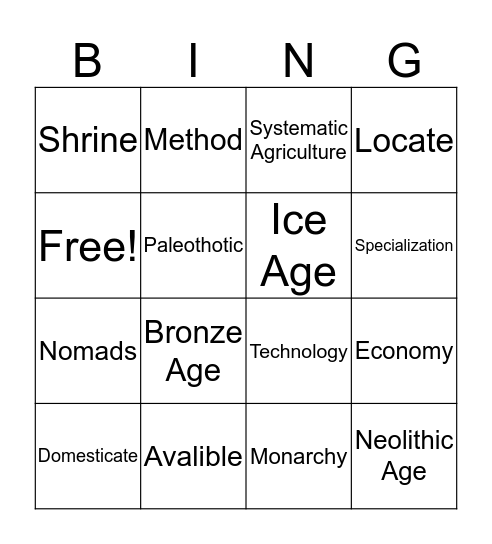 Ch.3 L2 Bingo Card