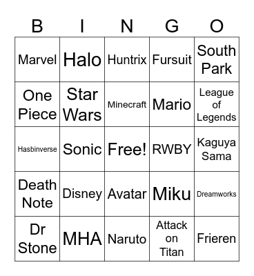 Cosplay NDK 2025 Bingo Card