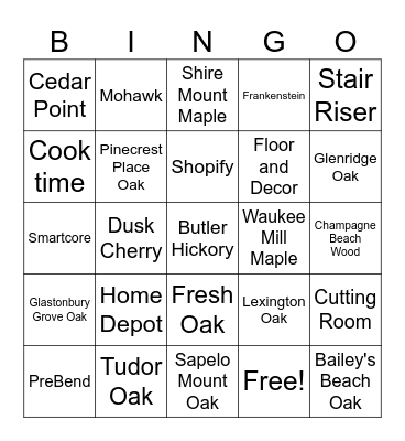 Treads Plus Bingo Card