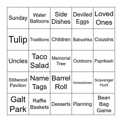 JUHAS Bingo Card