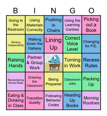 Back to School Bingo Card