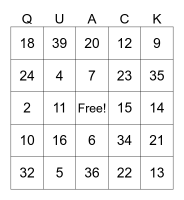 kennismaker bingo test Bingo Card