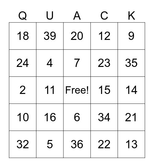 kennismaker bingo test Bingo Card