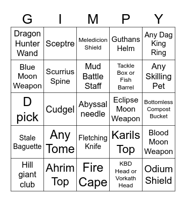 Group Ironman Bingo Card