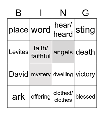 Assumption Vigil year C Bingo Card